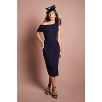 Coast Women's One Shoulder Twist Front Pencil Dress in Navy | Size: 12