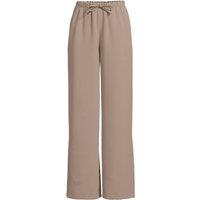 Lands' End Women's Flowing Woven Trousers with Elastic Waistband in Taupe | Size: 14-16