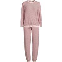 Lands' End Women's Plus Silky Knit Striped Lounge Set in Pink | Size: 20-22
