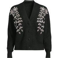 Lands' End Women's Petite Diamante Front Cardigan in Black | Size: 10-12