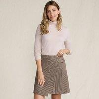 Lands' End Women's Pleated Checkered Skirt in Tan | Size: 20