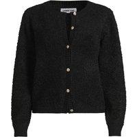 Lands' End Women's Petite Boucl Buttoned Cardigan in Black | Size: 8