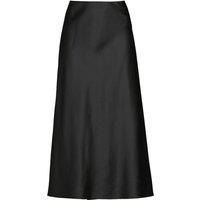Lands' End Women's Satin Midi Skirt in Black | Size: 14-16