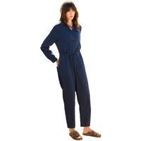 Celtic & Co Women's Twill Long Sleeve Jumpsuit in Mid Navy | Size: 18
