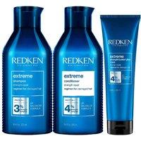Redken Women's Trio: Extreme Shampoo 500ml, Extreme Conditioner 500ml & Extreme Strength Builder Plus Mask 250ml in Clear