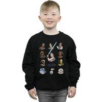 Disney Boy's Skywalker Resistance Character Line Up Sweatshirt in Black | Size: 12-13 Years