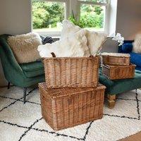 Madison & Mayfair Large Wicker Hamper Basket - Honey in Brown