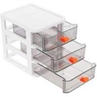 Havendro White 3 Tier Small Desktop Storage Drawers Mini Drawer Box