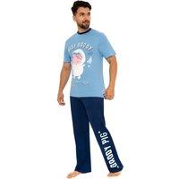 Peppa Pig Men's Daddy Pig Best Daddy Pyjama Set in Blue | Size: Small