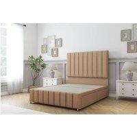 Sloomy California Dumfries Divan Base 2 Drawers -26 Headboard-12 Footboard in Light Brown | Size: Double
