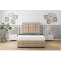 Sloomy Berlin Plush Divan Base No Drawers - 26 Headboard & 12 Footboard in Stone | Size: Small Double