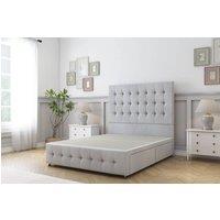 Sloomy Berlin Naples Divan Bed Base 2 Drawers Foot-End With 26 Strutted Headboard & 12 Matching Footboard in Silver | Size: Super King