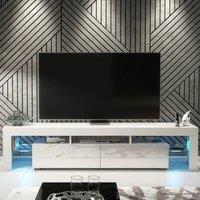 Creative Furniture Nova TV Unit 200cm - White with Gloss Doors + LED Lights