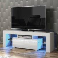 Creative Furniture Floe TV Unit 130cm - White with Gloss Doors