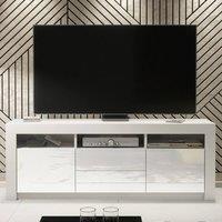 Creative Furniture Shine TV Unit 160cm - White with Gloss Doors