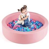 Gymax Foam Ball Pit with Ocean Balls 105 x 24 cm Ball Pool Game Playpen in Pink