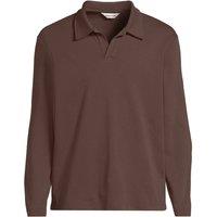 Lands' End Men's Supima Johnny Collar Polo Top in Brown | Size: Medium