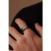Outrage London Men's Charcoal Personalised Rectangle Signet Ring | Size: 10