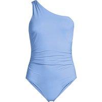 Lands' End Women's Shirred One Shoulder Swimsuit in Pale Blue | Size: 14-16