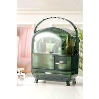 Living and Home Cosmetic Makeup Storage Organiser Skincare Display Box Case With Portable Handle in Green