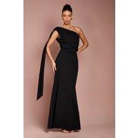 Coast Women's One Shoulder Stretch Crepe Maxi Dress in Black | Size: 18