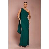 Coast Women's One Shoulder Stretch Crepe Maxi Dress in Emerald | Size: 18