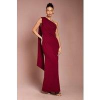 Coast Women's One Shoulder Stretch Crepe Maxi Dress in Wine | Size: 18