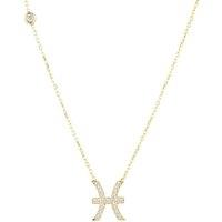 Latelita Women's Zodiac Star Sign Pendant Necklace Gold Pisces in White