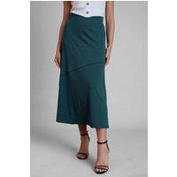 Enorsia Women's Classic Seam Detail Jersey Skirt in Green | Size: 18