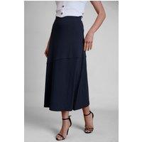 Enorsia Women's Classic Seam Detail Jersey Skirt in Navy | Size: 14