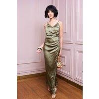 TFNC London Women's Alina Olive Maxi Dress in Green | Size: 8