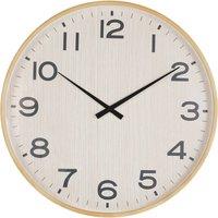 Libra Interiors Men's Grain Effect Clock 53cm Light Natural in Brown