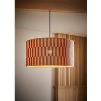 ValueLights Lori Orange Checker Bamboo Drum Easy Fit Ceiling Light Lamp Shade