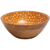 dexam Sintra Mango Wood Spotted Salad Bowl Ochre in Brown