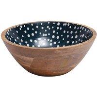 dexam Sintra Mango Wood Spotted Salad Bowl - Ink Blue