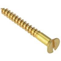 Forgefix Wood Screw Slotted Csk Solid Brass 1.3/4In X 10 Box 200 in Gold