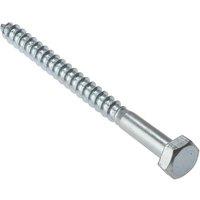 Forgefix Coach Screw Hexagon Head Single Thread Zp M10 X 130Mm Bag 10 in Silver