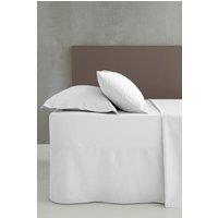 Catherine Lansfield Easy Iron 180 Thread Count Polycotton Percale 25cm Depth Fitted Sheet in White | Size: Super King Fitted