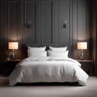 Snug City Luxury 400TC Cotton Sateen Hotel Quality Duvet Cover & Pillowcase in White | Size: Double