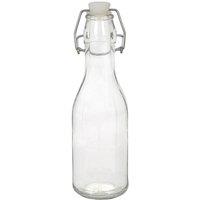 Argon Tableware 250ml Glass Bottle with Swing Top - Reusable Water Brewing Drinking in Clear