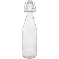 Argon Tableware 520ml Glass Bottle with Swing Top - Reusable Water Brewing Drinking in Clear