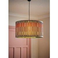ValueLights Rae Pleated Stripe Neutral Drum Easy Fit Light Lamp Shade with Bulb in Natural | Size: Large