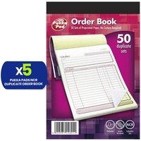 Pukka Pads 127 X 203Mm 50 Set Ncr Duplicate Order Book (Pack of 5)