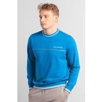 Enorsia Men's Simple & Significant Sweatshirt With Reflective Tape Detailing in Blue | Size: XL