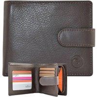 Mala leather Men's Origin Tab Wallet with Zipped Tray Coin Pocket in Brown