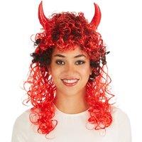 tectake Women's Long-Haired Devil Wig
