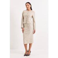 Principles Women's Stripe Pencil Skirt Coord in Beige | Size: 12