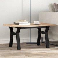 Berkfield Home Coffee Table Y-Frame 80x50x40.5 cm Solid Wood Pine & Steel in Brown
