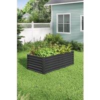 H&O Direct Black Outdoor Metal Rectangular Raised Garden Bed in Charcoal