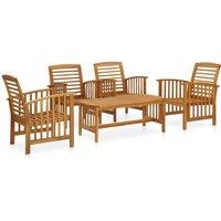 Berkfield Home 5 Piece Garden Lounge Set Solid Acacia Wood in Brown